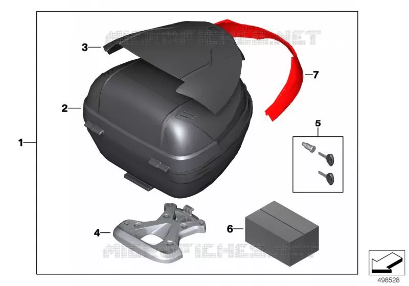 Topcase Light 29 l avec plaque dadapt. BMW Motorrad BMW Motorrad G 310 2016   K02 (0G02, 0G12)