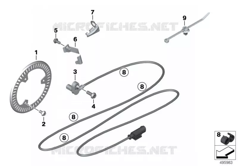 capteur vitesse de rotation avant BMW Motorrad BMW Motorrad S 1000 2018   K67 (0E21, 0E23)