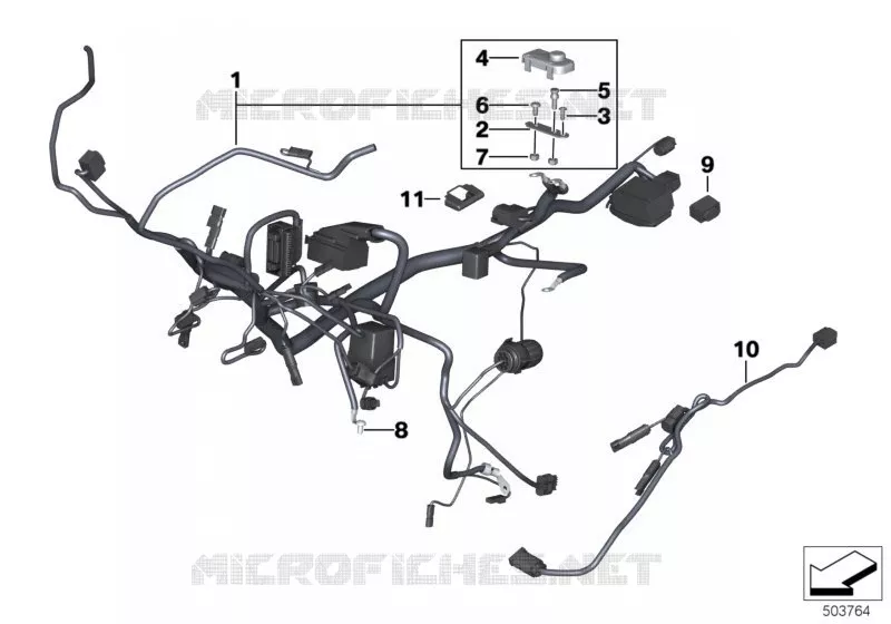 faisceau principal / faisceau partie AR BMW Motorrad BMW Motorrad R nineT 2015   K22 (0J11, 0J13)